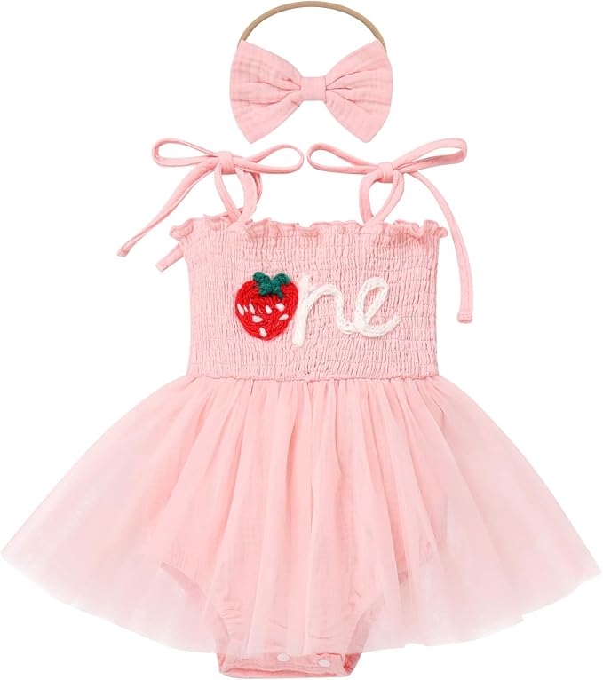 Baby Girl 1st Birthday Tutu Romper Set - Image 8
