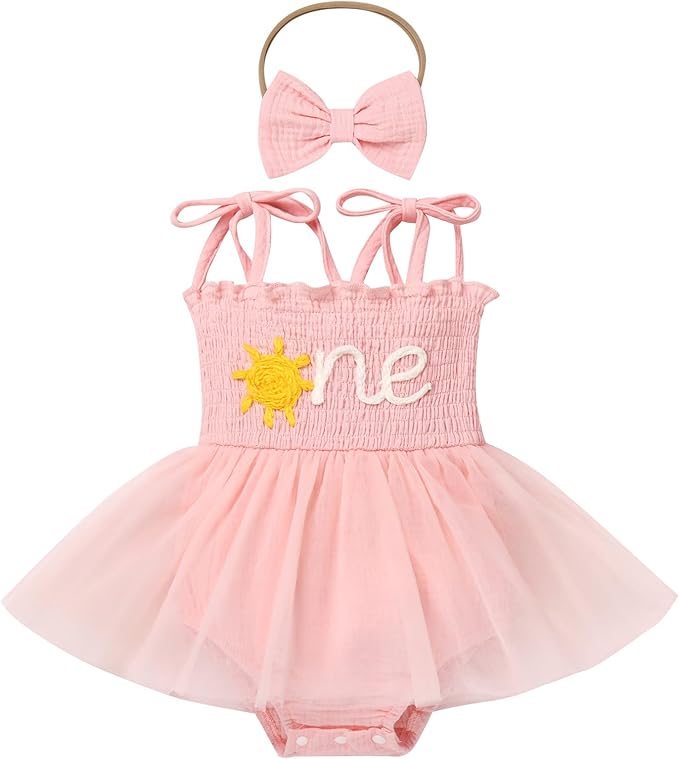 1st Birthday Cake Smash Romper Dress