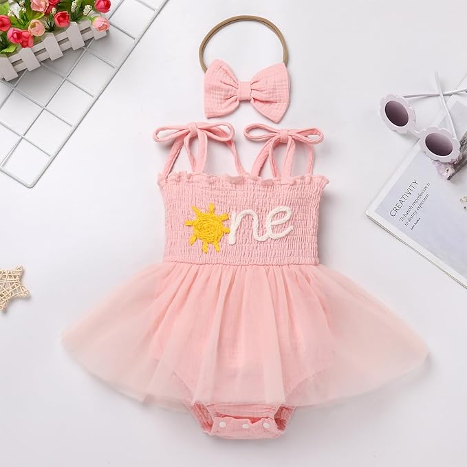 1st Birthday Cake Smash Romper Dress - Image 7