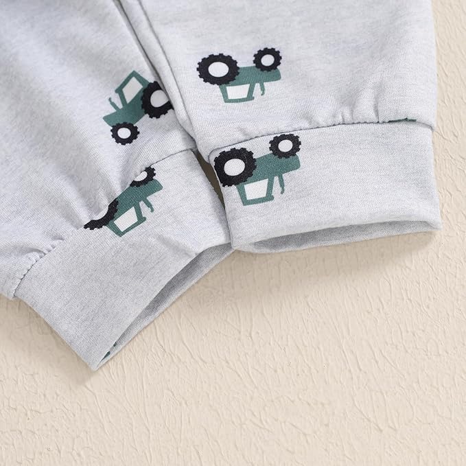 Baby Boys Fall Truck Outfit 2-Piece Sweatshirt & Pants Set - Image 3