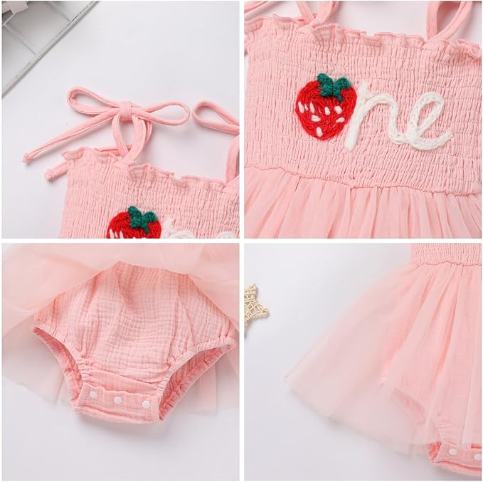 Baby Girl 1st Birthday Tutu Romper Set - Image 3