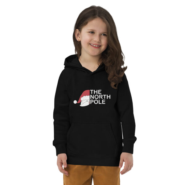 Kids Christmas Hoodie – “The North Pole” Santa Hat Graphic | Warm Winter Pullover | Festive Holiday Sweatshirt for Boys & Girls