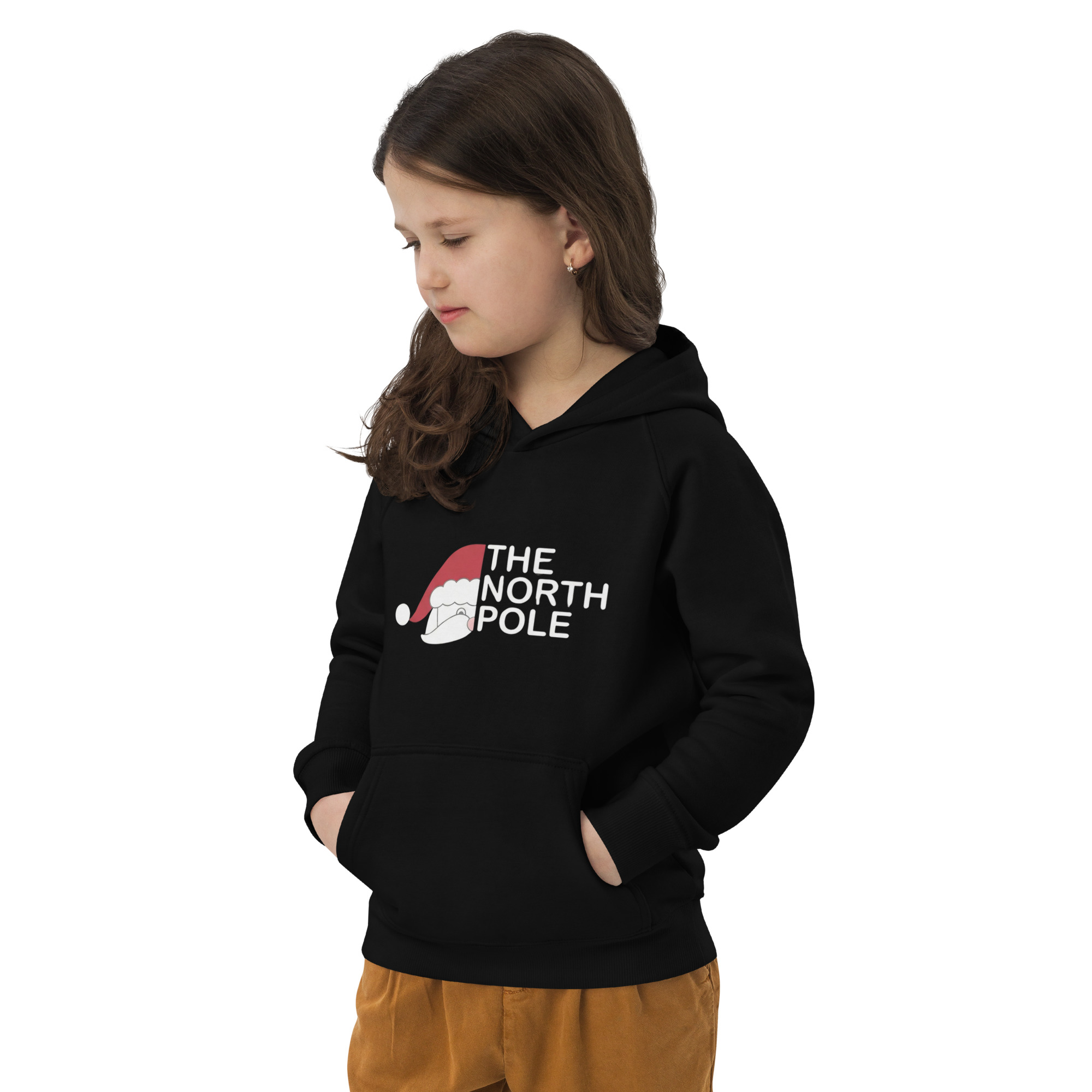 Kids Christmas Hoodie – “The North Pole” Santa Hat Graphic | Warm Winter Pullover | Festive Holiday Sweatshirt for Boys & Girls - Image 3