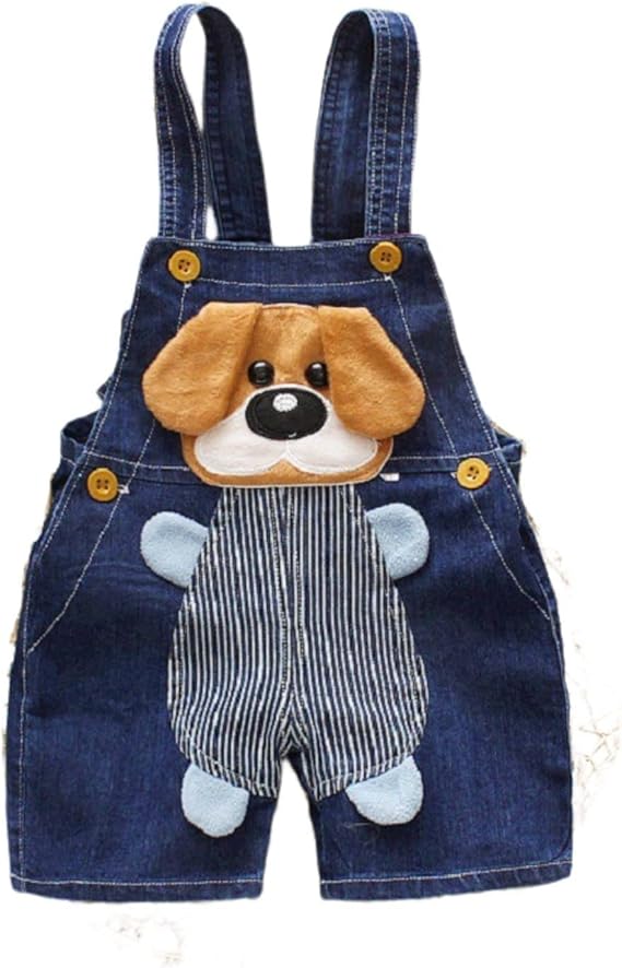 Generisch Denim Jumpsuit Summer Jumpsuit for Toddlers Babies with Cute 3D Design