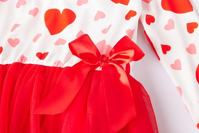 Girls Christmas Red Dress Toddler Long Sleeves Green Tulle Tutu Party Dresses Xmas Outfits - Image 6