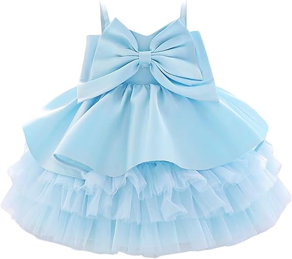 Toddler Girls 1st Birthday Princess Dress Bowknot Tulle Skirt Strapless Flower Girl Party Dress for Baby 1-3 Years Women Purse - Image 5