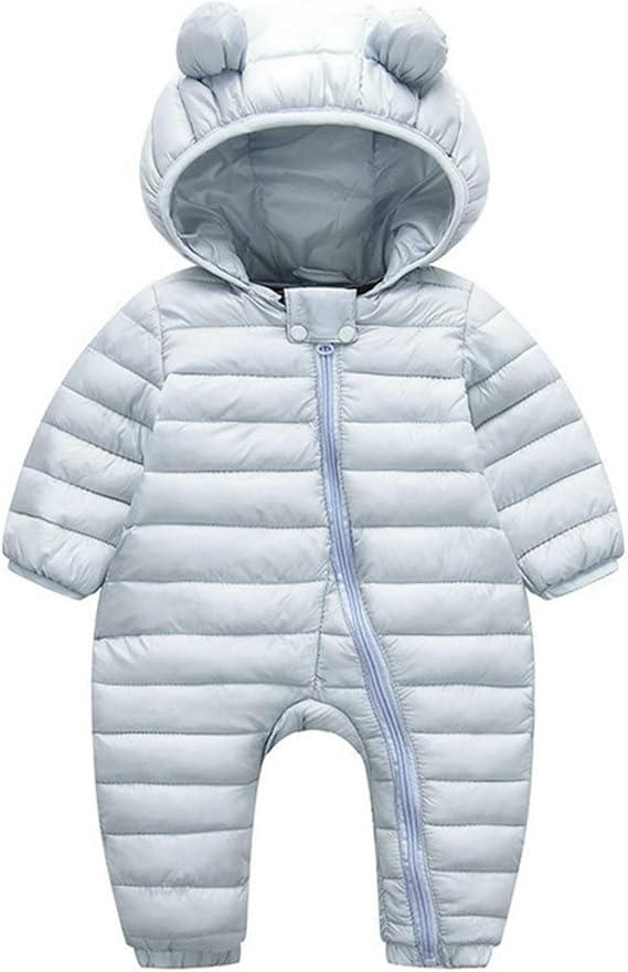 Generisch Newborn Baby Boys Winter Warm Snowsuit Bear Ears Hooded Jumpsuit Down Coat Romper Padded Outerwear - Image 4
