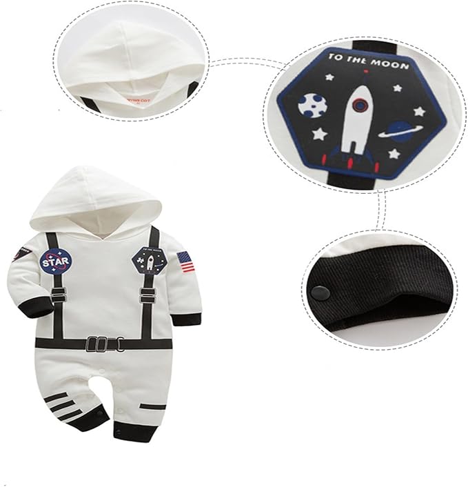 Generisch Infant Girls & Boys Cute Astronaut Long Sleeve Pullover Romper Newborn Sweatshirt Bodysuits Romper - Image 7