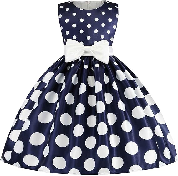 Girls' Skirts 152 Dress Dot Children's Birthday Dress Wedding Pageant Bowknot Party Princess Printed Girl Dress & Skirt Baby Girl with Braces