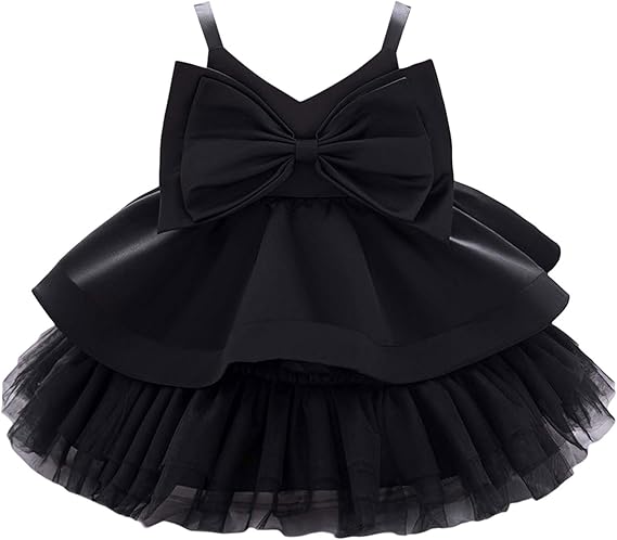 Toddler Girls 1st Birthday Princess Dress Bowknot Tulle Skirt Strapless Flower Girl Party Dress for Baby 1-3 Years Women Purse