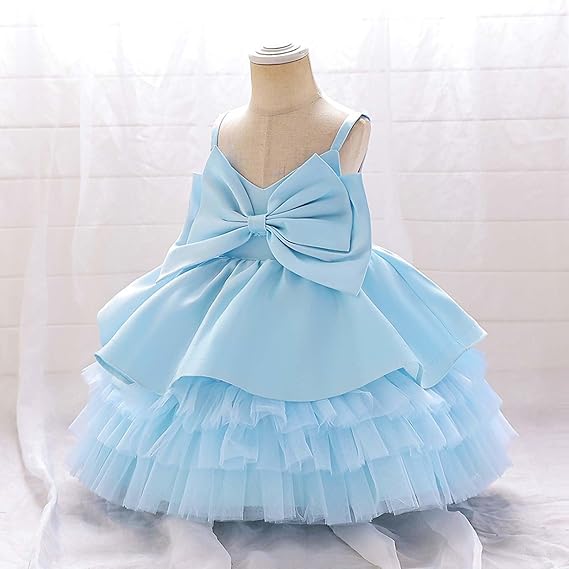 Toddler Girls 1st Birthday Princess Dress Bowknot Tulle Skirt Strapless Flower Girl Party Dress for Baby 1-3 Years Women Purse - Image 6