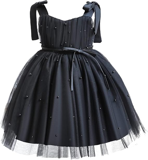 Baby Girl Dress Toddler Flower Party Princess Black Dress