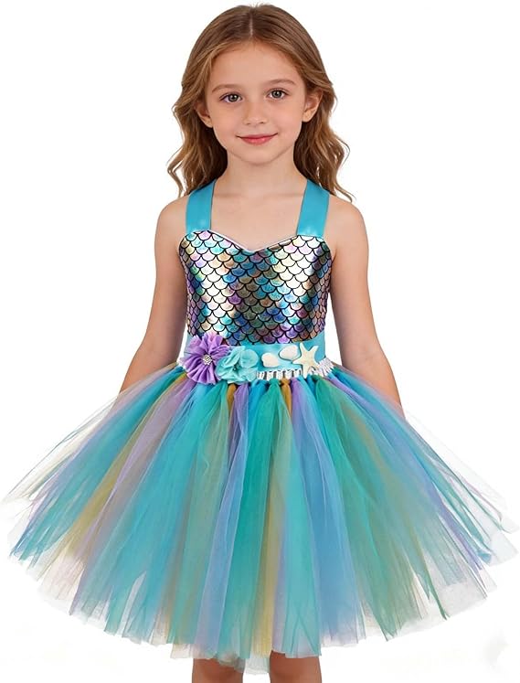Girls Elegant Long Sleeve Tutu Dress - Perfect for Birthday Parties, Parades, Holidays and Formal Occasions
