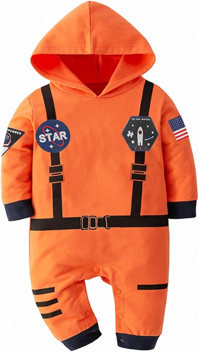 Generisch Infant Girls & Boys Cute Astronaut Long Sleeve Pullover Romper Newborn Sweatshirt Bodysuits Romper