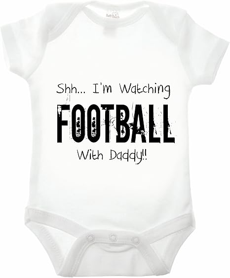Reality Glitch Shh.. I'm Watching Football with Daddy Funny Newborn Baby Grow Gift