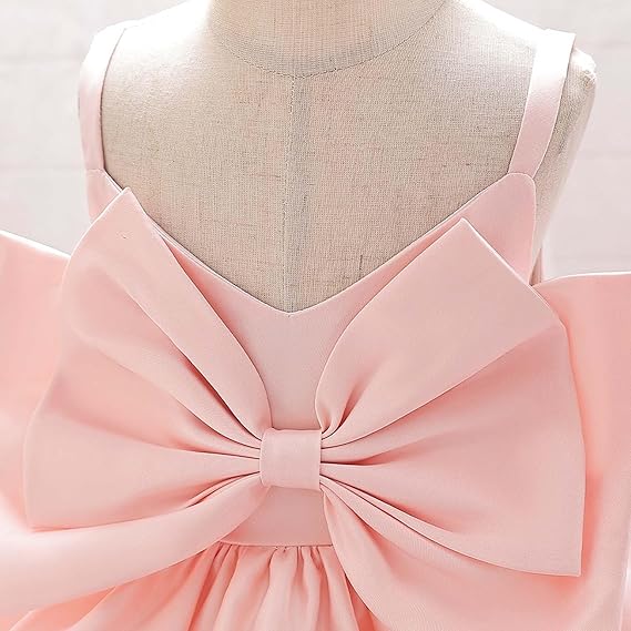 TüLrock Kids Princess Dress for Toddler Girls 1st Birthday Bowknot Tulle Skirt Strapless Flower Girl Party Dress for Baby 1-3 Years Old - Image 6