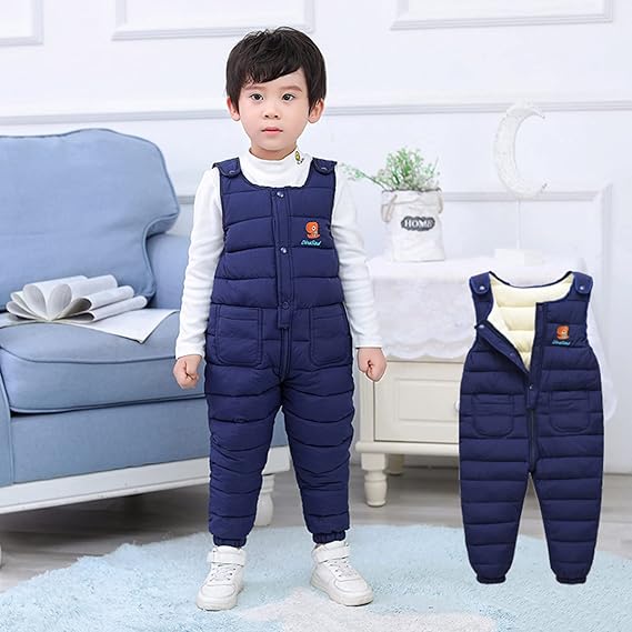 Child Children Toddler Toddler Newborn Baby Boys Girls Sleeveless Cute Cartoon Letter Jumpsuit Cotton Padded Thickening Type Trousers Overalls Trousers Outfit Clothing - Image 9