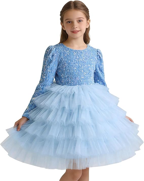 Festive Girls Dress with Skirt, Party Dress for Birthday, Pageant, Appearance and