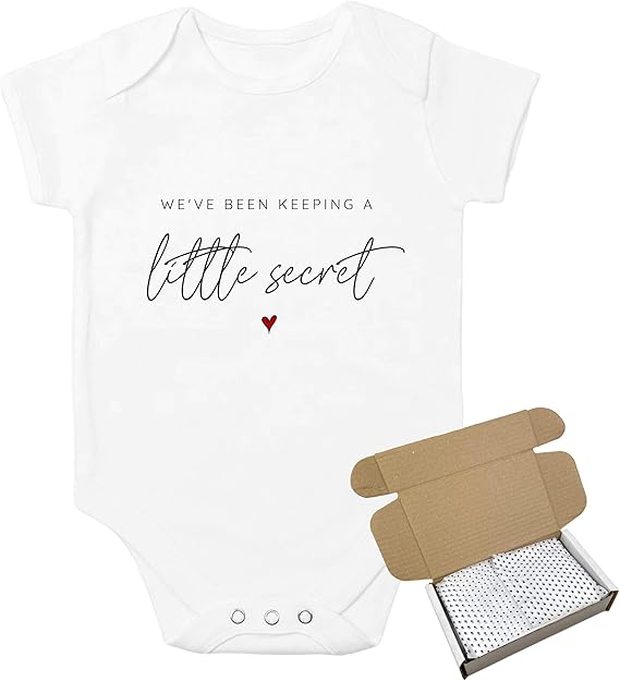 allaboutthebump We've been keeping a Little secret | Baby Announcement Vest Bodysuit (Pregnancy Reveal) - Gift Wrapped with Box - Image 4