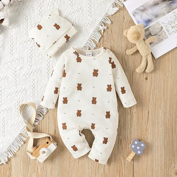 Generisch Long Sleeve Romper with Cute Cartoon Print as Cuddly Jumpsuit Outfits for Toddlers - Image 3