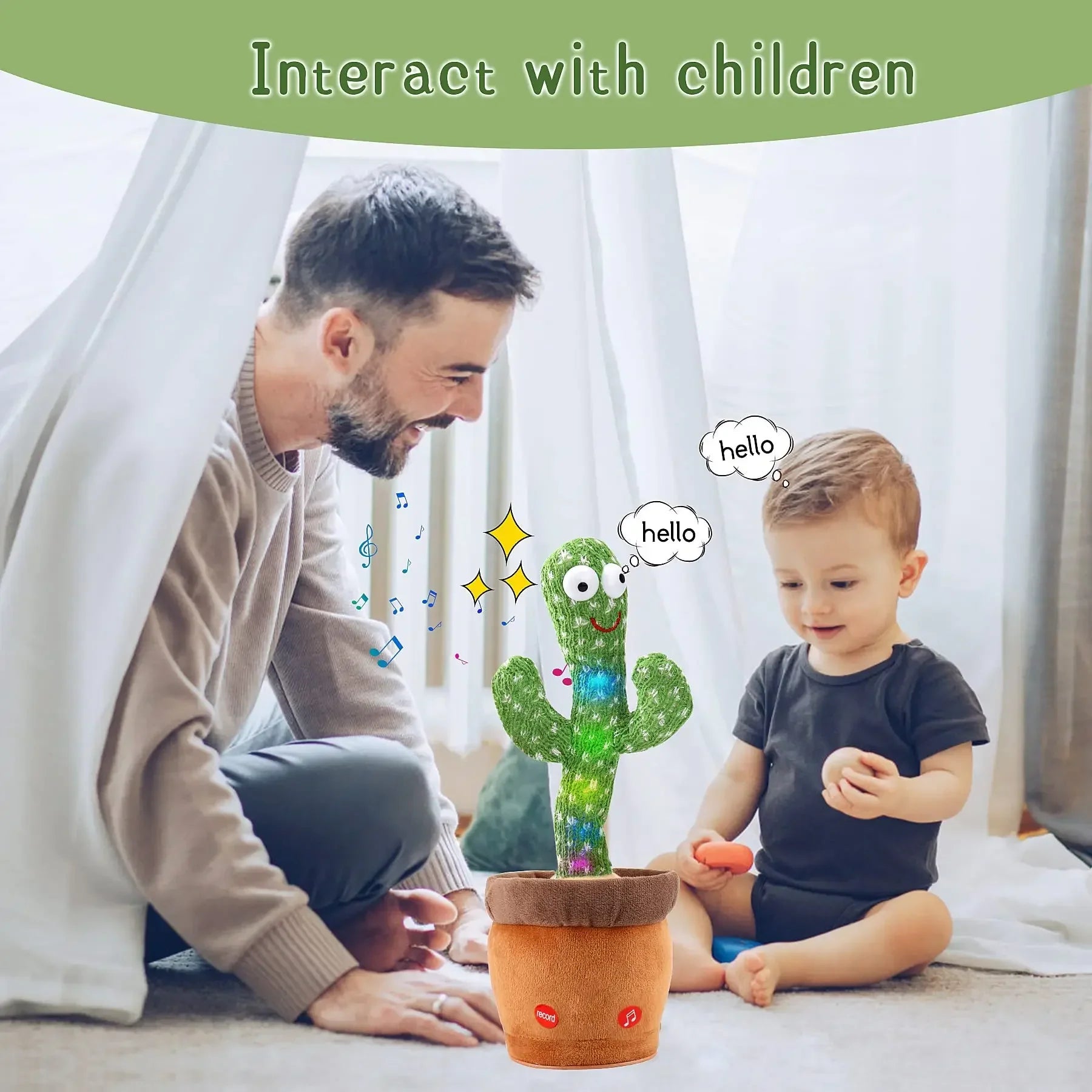 Rechargeable Dancing Cactus Plush Toy for Kids - Image 2