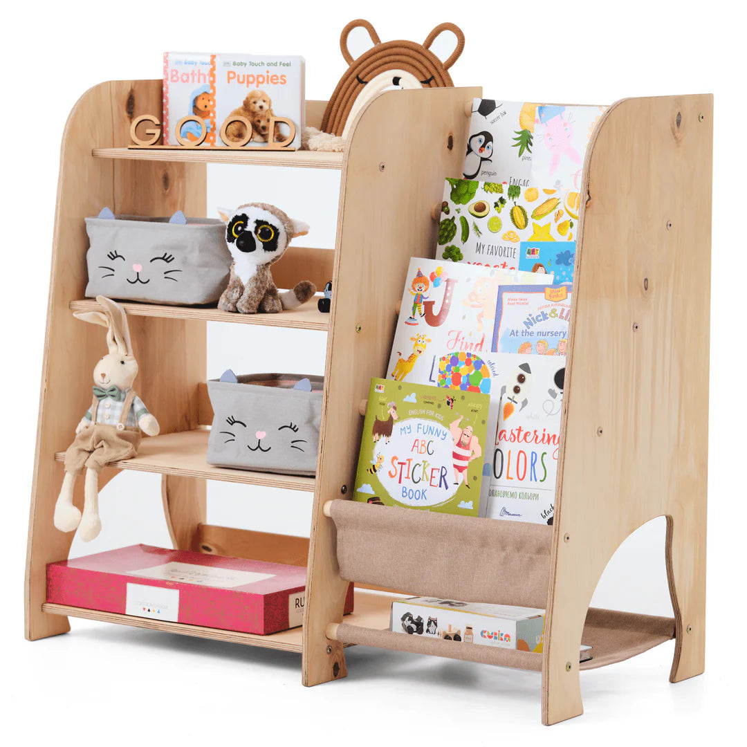 Wooden Montessori Shelves for Toddler 2in1: Bookshelf & Toy Shelving - Image 8